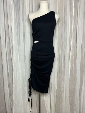 REVOLVE X Michael Costello Black Cutout One Shoulder Dress